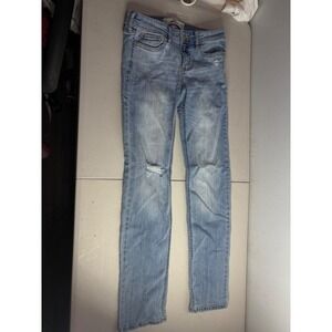 Hollister California Mens Skinny Jeans Light Wash Ripped Size 27x32